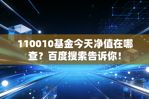 110010基金今天净值在哪查？百度搜索告诉你！