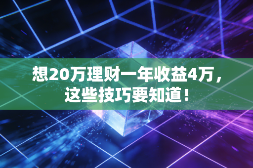 想20万理财一年收益4万，这些技巧要知道！