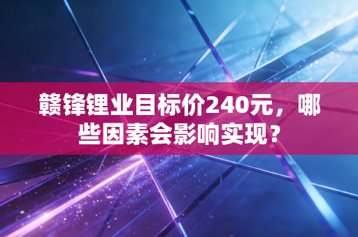 赣锋锂业目标价240元，哪些因素会影响实现？