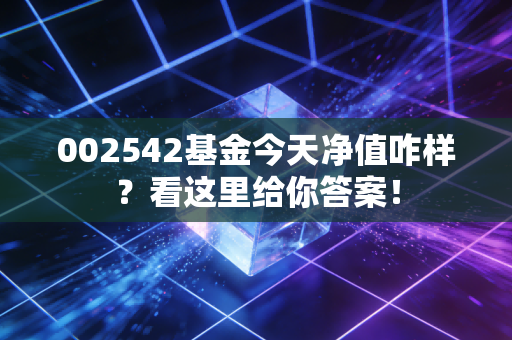 002542基金今天净值咋样？看这里给你答案！