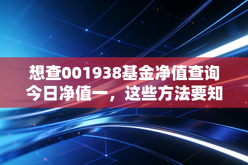 想查001938基金净值查询今日净值一，这些方法要知道！