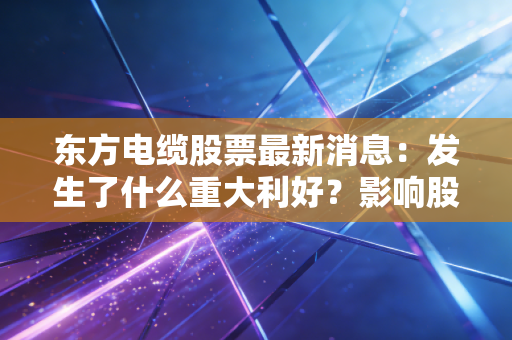 东方电缆股票最新消息：发生了什么重大利好？影响股价走势！