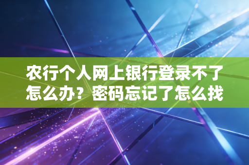 农行个人网上银行登录不了怎么办?密码忘记了怎么找回?