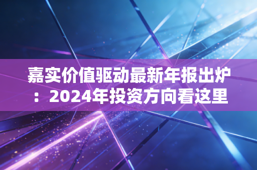 嘉实价值驱动最新年报出炉：2024年投资方向看这里！