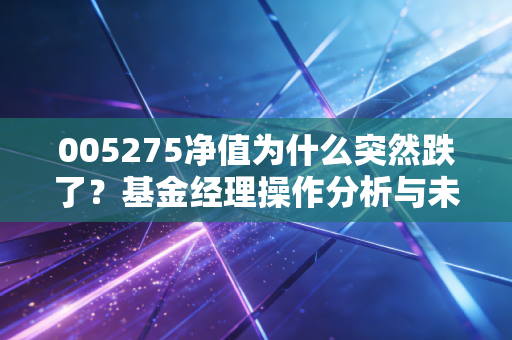 005275净值为什么突然跌了？基金经理操作分析与未来预判！