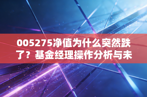 005275净值为什么突然跌了？基金经理操作分析与未来预判！