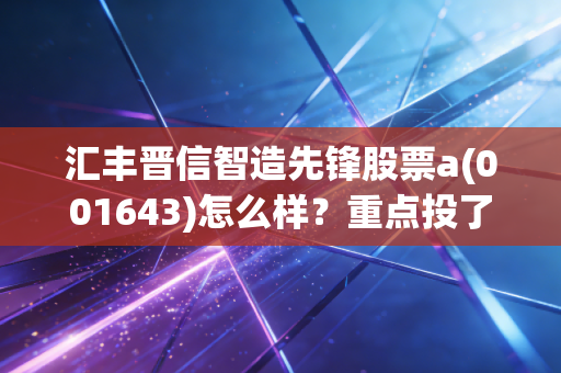 汇丰晋信智造先锋股票a(001643)怎么样？重点投了哪些行业？
