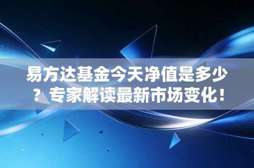 易方达基金今天净值是多少？专家解读最新市场变化！