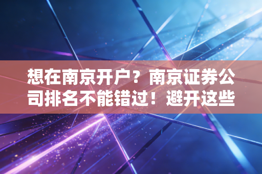 想在南京开户？南京证券公司排名不能错过！避开这些坑！