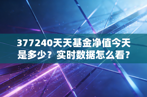 377240天天基金净值今天是多少？实时数据怎么看？