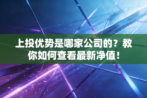 上投优势是哪家公司的？教你如何查看最新净值！