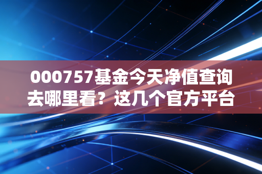 000757基金今天净值查询去哪里看？这几个官方平台最准确！
