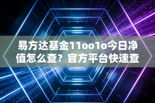 易方达基金11oo1o今日净值怎么查？官方平台快速查看方法！