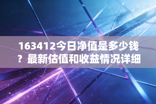 163412今日净值是多少钱？最新估值和收益情况详细分析！