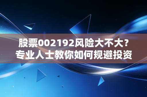 股票002192风险大不大？专业人士教你如何规避投资风险！