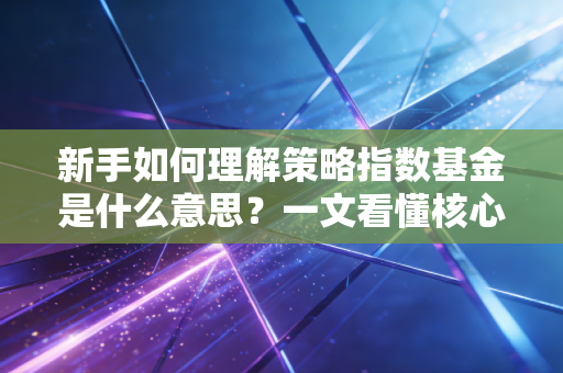 新手如何理解策略指数基金是什么意思？一文看懂核心优势！