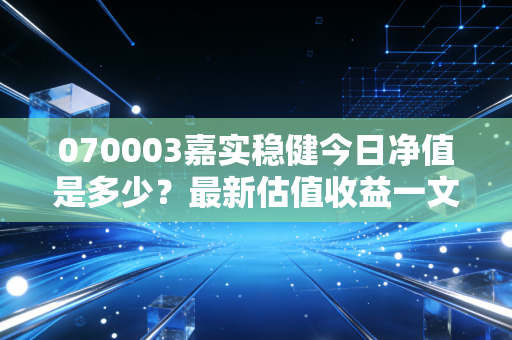 070003嘉实稳健今日净值是多少？最新估值收益一文快速看懂！