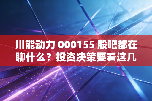 川能动力 000155 股吧都在聊什么？投资决策要看这几点！