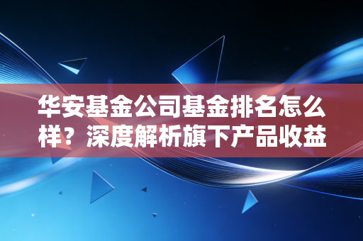 华安基金公司基金排名怎么样？深度解析旗下产品收益表现！