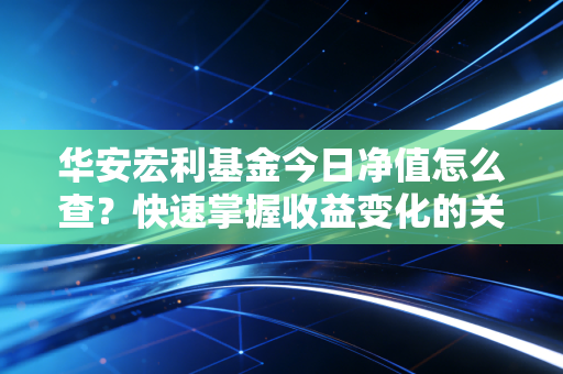 华安宏利基金今日净值怎么查？快速掌握收益变化的关键！
