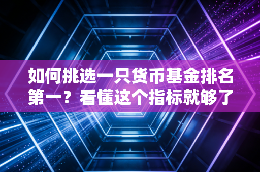 如何挑选一只货币基金排名第一？看懂这个指标就够了！