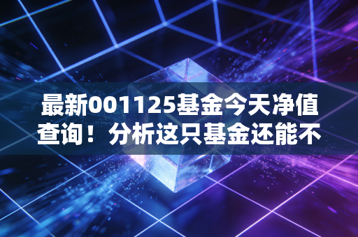 最新001125基金今天净值查询！分析这只基金还能不能买？