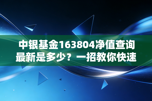 中银基金163804净值查询最新是多少?一招教你快速查!