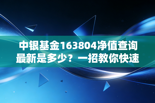 中银基金163804净值查询最新是多少?一招教你快速查!