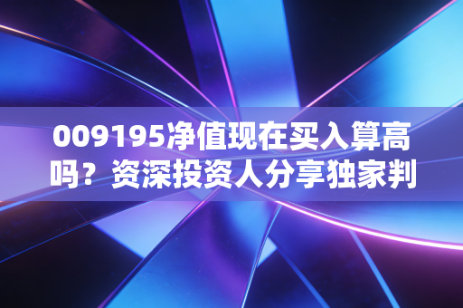 009195净值现在买入算高吗？资深投资人分享独家判断标准
