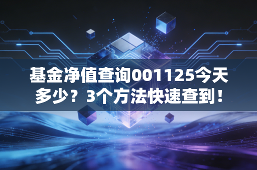 基金净值查询001125今天多少？3个方法快速查到！