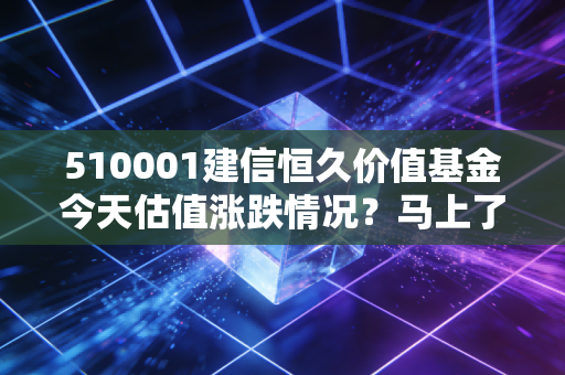 510001建信恒久价值基金今天估值涨跌情况？马上了解最新资讯