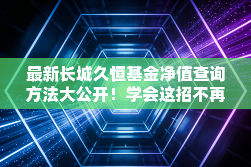 最新长城久恒基金净值查询方法大公开！学会这招不再迷茫