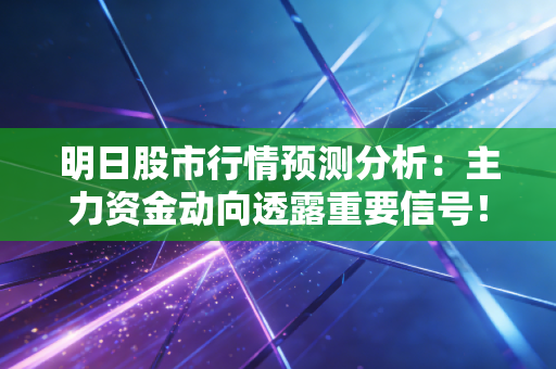 明日股市行情预测分析：主力资金动向透露重要信号！