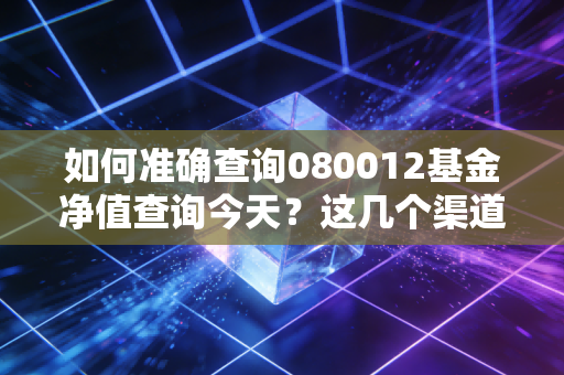如何准确查询080012基金净值查询今天？这几个渠道很靠谱
