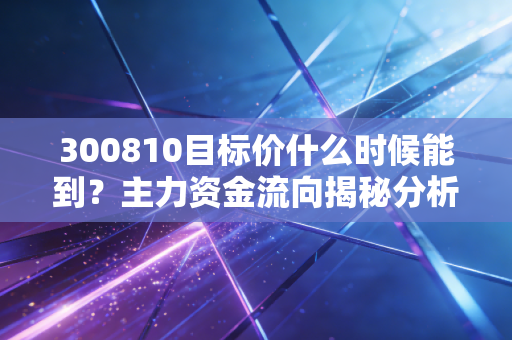 300810目标价什么时候能到？主力资金流向揭秘分析