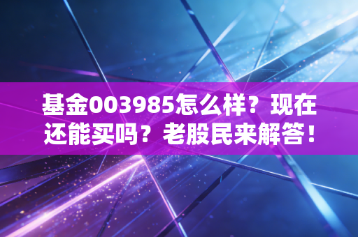 基金003985怎么样？现在还能买吗？老股民来解答！