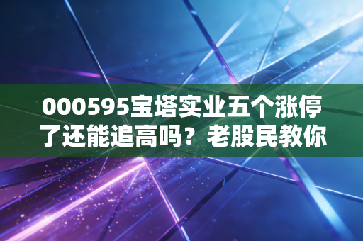 000595宝塔实业五个涨停了还能追高吗？老股民教你分析！