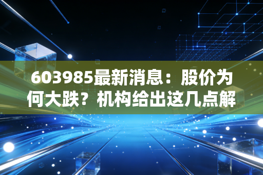 603985最新消息：股价为何大跌？机构给出这几点解释！