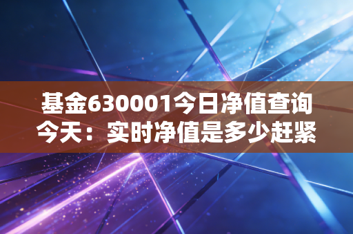 基金630001今日净值查询今天：实时净值是多少赶紧看