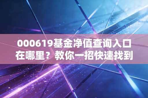 000619基金净值查询入口在哪里？教你一招快速找到！
