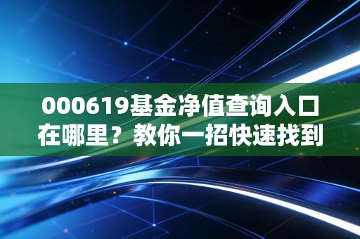 000619基金净值查询入口在哪里？教你一招快速找到！