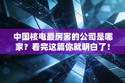 中国核电最厉害的公司是哪家？看完这篇你就明白了！
