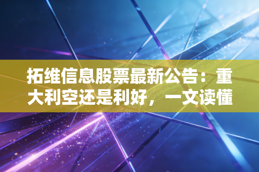 拓维信息股票最新公告:重大利空还是利好,一文读懂!