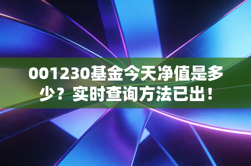 001230基金今天净值是多少？实时查询方法已出！