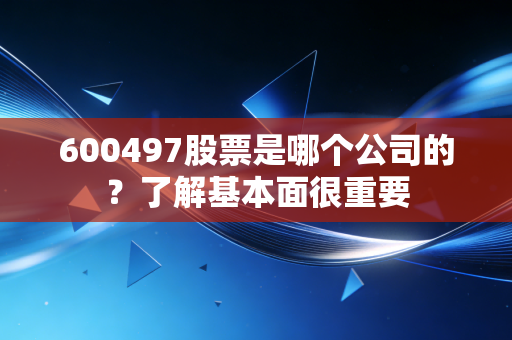 600497股票是哪个公司的？了解基本面很重要