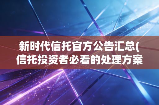 新时代信托官方公告汇总(信托投资者必看的处理方案)