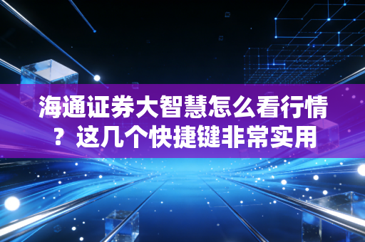 海通证券大智慧怎么看行情？这几个快捷键非常实用