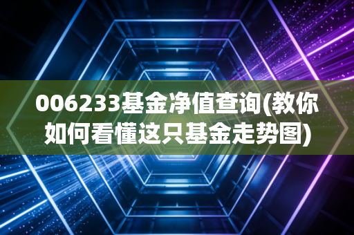006233基金净值查询(教你如何看懂这只基金走势图)