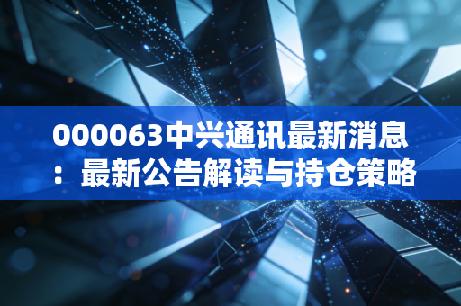 000063中兴通讯最新消息：最新公告解读与持仓策略分享
