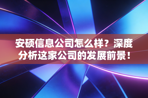 安硕信息公司怎么样?深度分析这家公司的发展前景!
